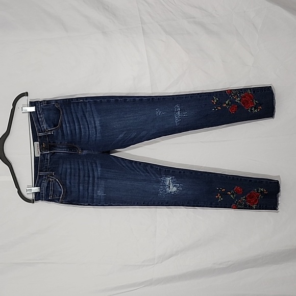 Driftwood Jackie Rose Embroidery Skinny Ankle Jeans Size 28 - Picture 1 of 8